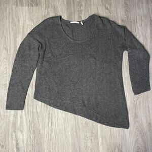 Helmut Lang grey knit sweater asymmetrical Alpaca blend Medium ($375)